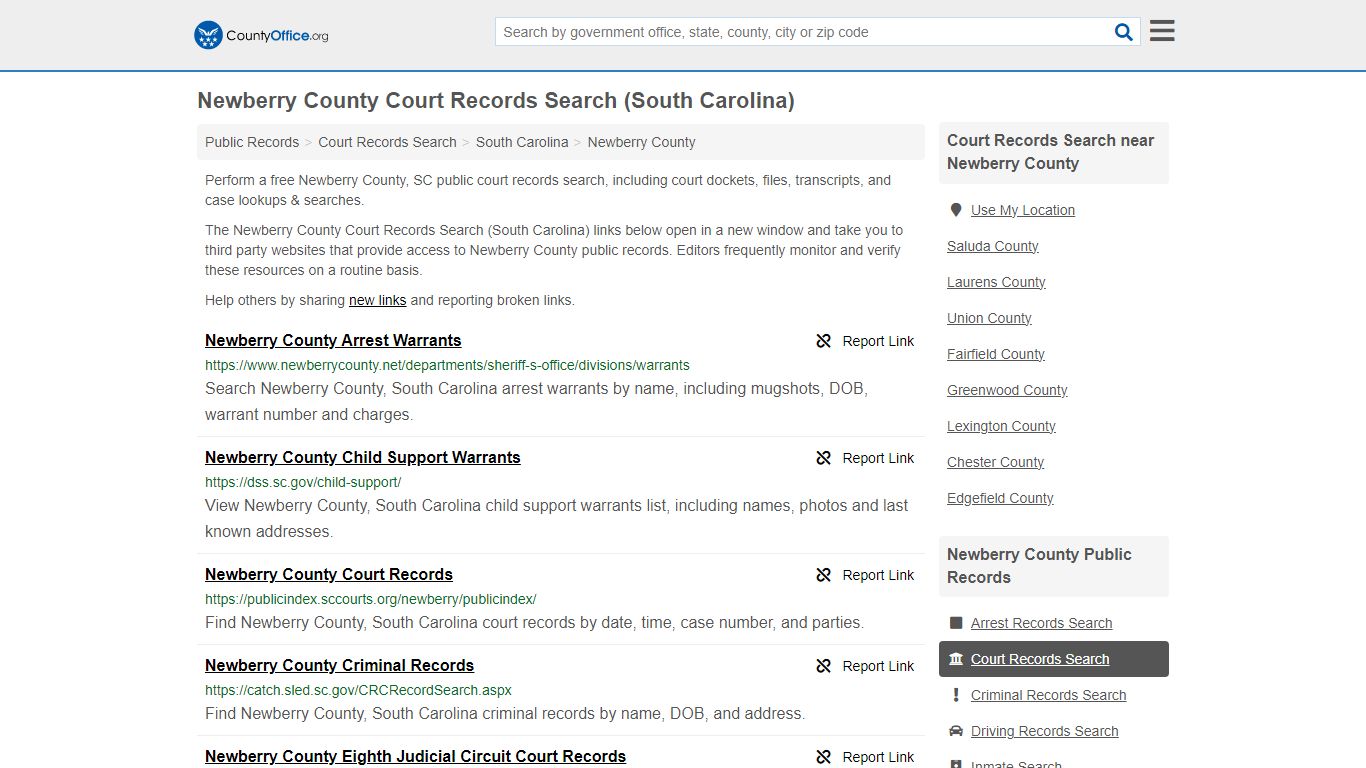 Newberry County Court Records Search (South Carolina)